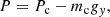 $$ \begin{aligned} P=P_{\rm c}-{m_{\rm c}}{{ g}_{ y},} \end{aligned} $$