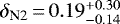 $\delta_{\textrm{N2}} {\,=\,} 0.19^{&#x002B;0.30}_{-0.14}$