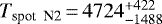 $T_{\textrm{spot\; N2}}{\,=\,}4724^{&#x002B;422}_{-1488}$