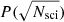 $ P(\sqrt{N_{\rm sci}})$