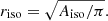 $$ \begin{aligned} r_{\rm iso}=\sqrt{A_{\rm iso}/\pi }. \end{aligned} $$