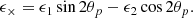 $$ \begin{aligned} \epsilon _\times = \epsilon _1\sin 2\theta _p-\epsilon _2\cos 2\theta _p. \end{aligned} $$