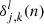 $ \delta _{j,k}^l(n) $