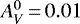 $A_V^0\,{=}\,0.01$