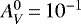 $A_V^0\,{=}\,10^{-1}$