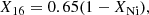 $$ \begin{aligned}&X_{16} = 0.65(1-X_\mathrm{Ni} ), \end{aligned} $$