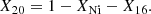 $$ \begin{aligned}&X_{20} = 1 - X_\mathrm{Ni} - X_{16}. \end{aligned} $$