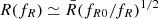 $ R(f_{R})\simeq \bar{R} (f_{R0}/f_R)^{1/2} $