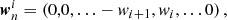 $$ \begin{aligned} {\boldsymbol{w}}_n^i = \left(0,0,\ldots -{ w}_{i+1},{ w}_i,\ldots 0\right), \end{aligned} $$