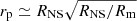 $ r_{\mathrm{p}}\simeq R_{\mathrm{NS}}\sqrt{R_{\mathrm{NS}}/R_{\mathrm{m}}} $