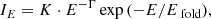 $$ \begin{aligned} I_E = K\cdot E^{-\Gamma }\exp {(-E/E_\text{ fold})}, \end{aligned} $$