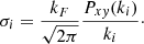 $$ \begin{aligned} \sigma _i =\frac{k_F}{ \sqrt{2\pi }}\frac{P_{x{ y}}(k_i)}{k_i}\cdot \end{aligned} $$