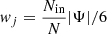 $ w_j = \frac{N_\mathrm{{in}}}{N}|\Psi|/6 $