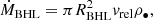 $$ \begin{aligned} \dot{M}_{\rm BHL}=\pi R_{\rm BHL}^2 v_{\rm rel} \rho _{\bullet } ,\end{aligned} $$