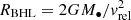 $ {R_{{\rm{BHL}}}} = 2G{M_ \bullet }/v_{{\rm{rel}}}^2 $
