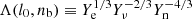 $ \Lambda(l_0,n_{\mathrm{b}})\equiv Y_{\mathrm{e}}^{1/3}Y_\nu^{-2/3}Y_{\mathrm{n}}^{-4/3} $