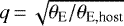 $q\,{=}\,\sqrt{\theta_{\textrm{E}}/\theta_{\textrm{E,host}}}$