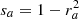 $ {s_a} = 1 - r_a^2 $
