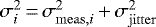 $\sigma_i^2\,{=}\,\sigma_{\mathrm{meas,}i}^2 \,{&#x002B;}\, \sigma_{\mathrm{jitter}}^2$