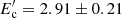 $ E^\prime_{\rm c}=2.91\pm0.21 $
