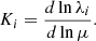$$ \begin{aligned} K_i = \frac{d \ln \lambda _i}{d \ln \mu }. \end{aligned} $$