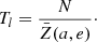 $$ \begin{aligned} T_l = \frac{N}{\bar{Z}(a,e)}\cdot \end{aligned} $$