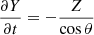 $$ \begin{aligned} \frac{\partial Y}{\partial t} = -\frac{Z}{\cos \theta } \end{aligned} $$