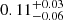 $ 0.11_{-0.06}^{+0.03} $