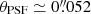 $ \theta_{\mathrm{PSF}}\simeq0{{\overset{\prime\prime}{.}}}052 $