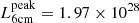 $ L_{6 {\rm{cm}}}^{{\rm{peak}}} = 1.97 \times {10^{28}} $