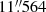 $ 11{{\overset{\prime\prime}{.}}}564 $