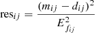 $$ \begin{aligned} \mathrm{res} _{ij} = \frac{(m_{ij}-d_{ij})^2}{E_{f_{ij}}^2} \end{aligned} $$