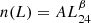 $$ \begin{aligned} n(L)=AL_{24}^\beta \end{aligned} $$