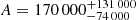 $ A=170\,000^{+131\,000}_{-74\,000} $