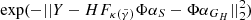 $ \mathrm{exp}(-||Y-HF_{\kappa(\tilde{\gamma})}\Phi\alpha_S-\Phi\alpha_{G_H}||_2^2) $