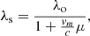 $$ \begin{aligned} \lambda _{\rm s} = \frac{\lambda _{\rm o}}{1+\frac{v_m}{c} \mu }, \end{aligned} $$