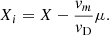 $$ \begin{aligned} X_i = X - \frac{v_m}{v_{\rm D}} \mu . \end{aligned} $$