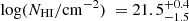 $ {\log (N_{\mathrm{HI}}/\mathrm{cm}^{-2})}~= 21.5_{-1.5}^{+0.4} $