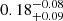 $ 0.18^{-0.08}_{+0.09} $
