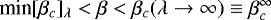 $\text{min}[\beta_{c}]_{\lambda} < \beta < \beta_{c}(\lambda\to\infty)\equiv \beta_{c}^{\infty}$