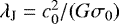 $\lambda_{\textrm{J}}=c_{0}^2/(G \sigma_{0})$