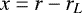 \begin{equation*}x=r-r_{L} \vspace*{-1.5pt}\end{equation*}