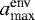 $a_{\textrm{max}}^{\textrm{env}}$