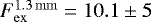 $F_{\mathrm{ex}}^{\mathrm{1.3\,mm}}\;{=}\;10.1\pm5$