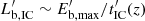 $ L^\prime_{\rm b, IC}\sim E^\prime_{\rm b,max}/t^\prime_{\rm IC}(z) $