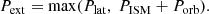 $$ \begin{aligned} P_{\rm ext} = \mathrm{max}(P_{\rm lat}, \ P_{\rm ISM} + P_{\rm orb}). \end{aligned} $$