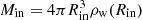 $ {M_{{\rm{in}}}} = 4\pi R_{{\rm{in}}}^3{\rho _{\rm{w}}}({R_{{\rm{in}}}}) $