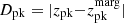 $ D_{\mathrm{pk}} = |z_{\mathrm{pk}}{-}z_{\mathrm{pk}}^{\mathrm{marg}}| $