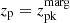 $ z_{\mathrm{p}} = z_{\mathrm{pk}}^{\mathrm{marg}} $