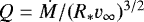$Q = {\dot{M}}/({R_{\ast}} {v_{\infty}})^{3/2}$